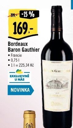 Víno Bordeaux Baron Gauthier