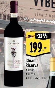 Víno Chianti Riserva Cavatina