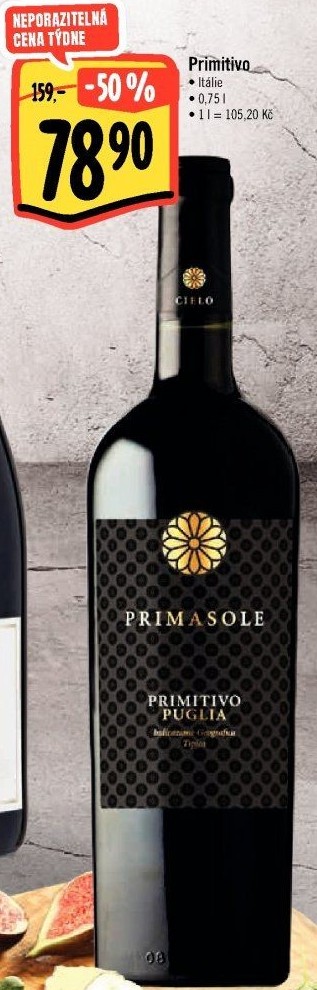 Víno Primitivo Primasole Cielo