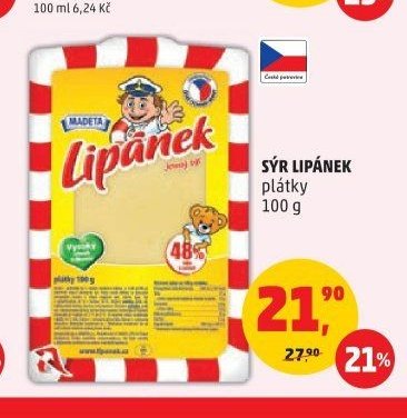 SÝR LIPÁNEK plátky 100 g