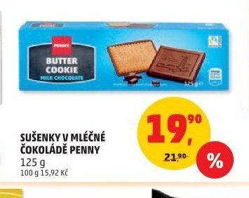 SUŠENKY V MLÉČNÉ ČOKOLÁDĚ PENNY