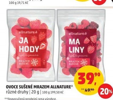 Ovoce sušené mrazem Allnature