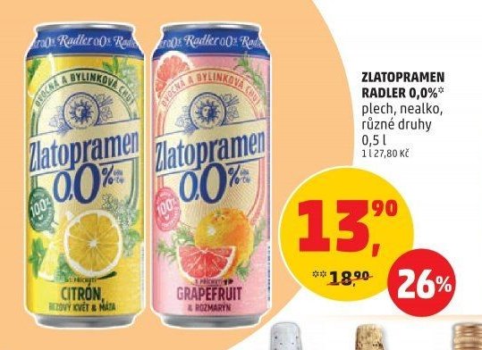ZLATOPRAMEN RADLER 0,0%