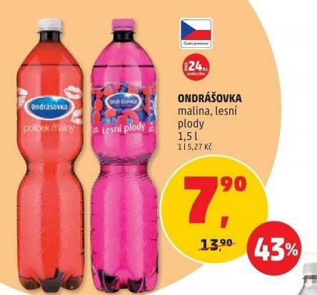 Ondrášovka malina, lesní plody 1,5 l