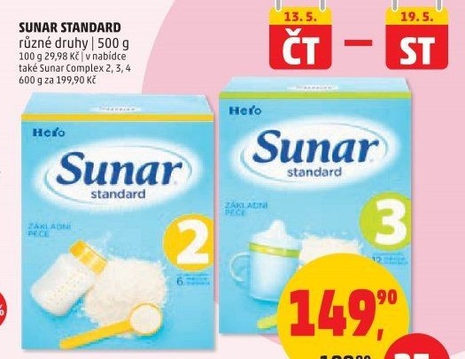 Kojenecké mléko Standard Sunar