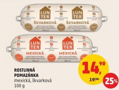 Mexická rostlinná pomazánka Lunter