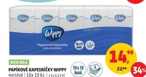 Papírové kapesníčky 4vrstvé Wippy