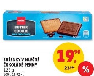 Sušenky máslové v čokoládě Penny