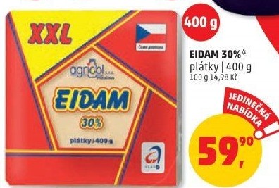 Sýr Eidam 30% Agricol
