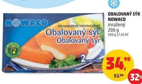 Sýr obalovaný mražený Nowaco