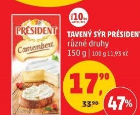 Tavené sýry Président