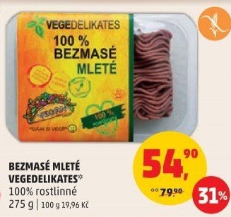 Vegetariánské mleté maso Vegedelikates