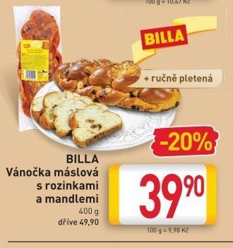 Vánočka máslová s rozinkami a mandlemi