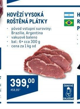 HOVĚZÍ VYSOKÁ ROŠTĚNÁ PLÁTKY