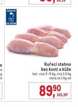 Kuřecí stehno bez kosti a kůže