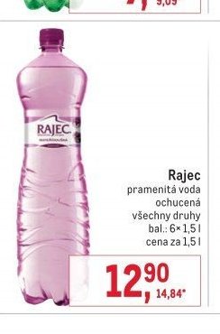 Rajec pramenitá voda ochucená
