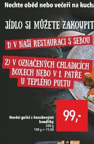 Hovězí guláš s houskovými knedlíky