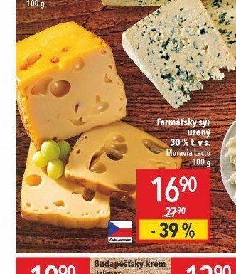 Farmářský sýr uzený Moravia Lacto