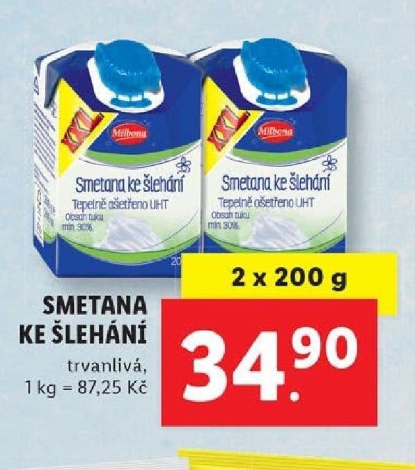 Smetana ke šlehání