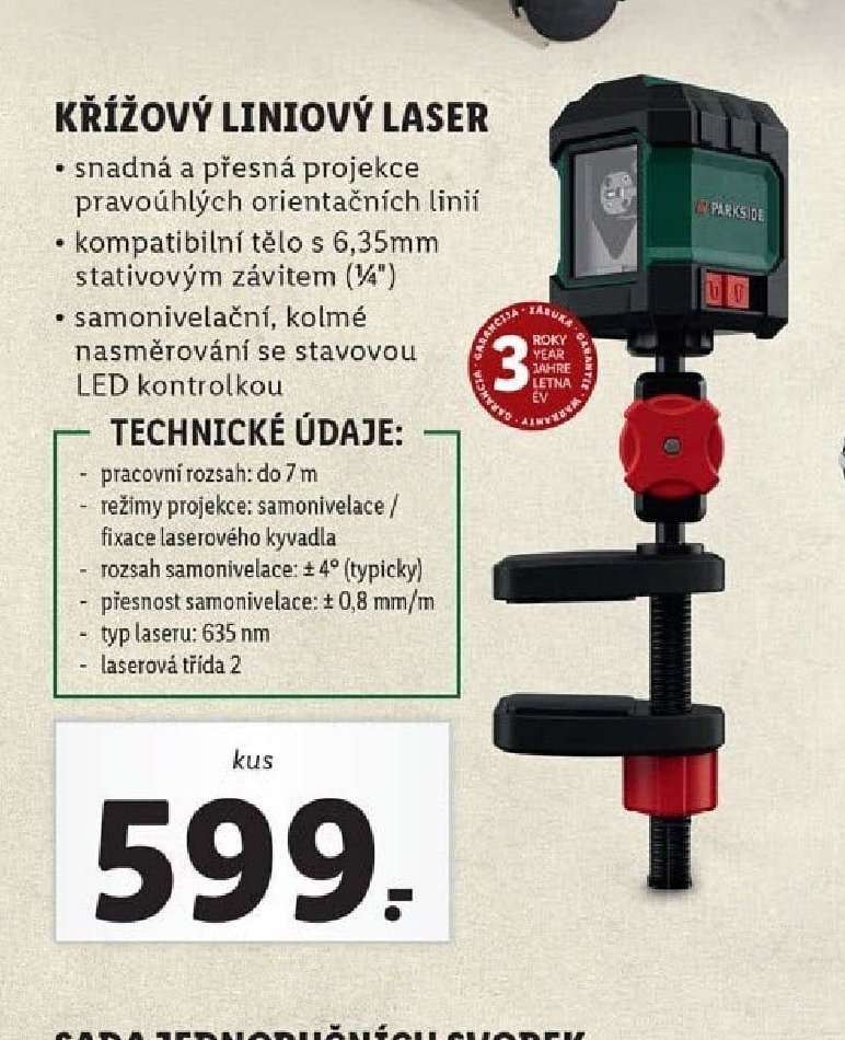 Křížový liniový laser