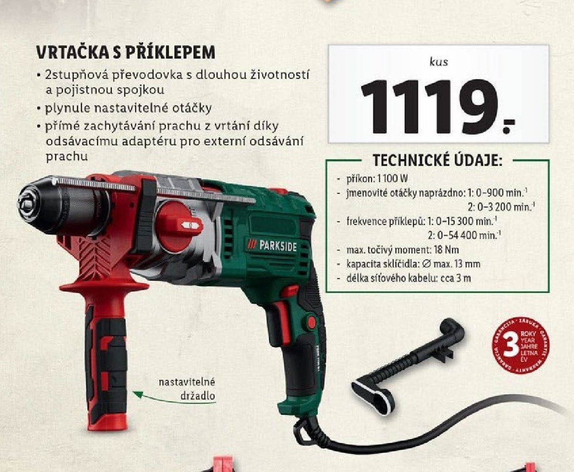 Vrtačka s příklepem