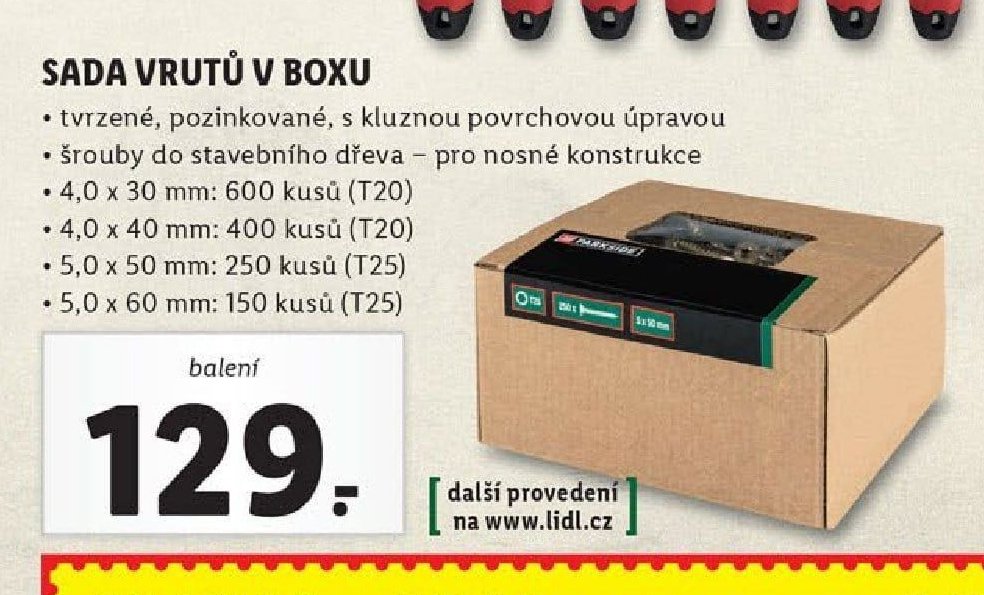 Sada vrutů v boxu