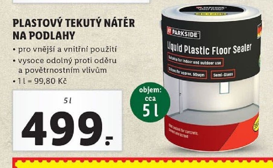Plastový tekutý nátěr na podlahy