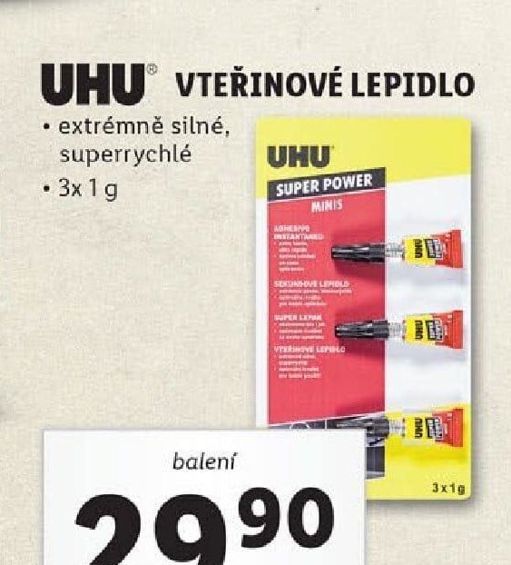 UHU VTEŘINOVÉ LEPIDLO