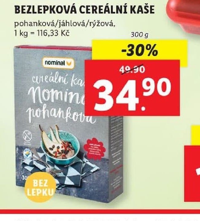 Bezlepková cereální kaše Nominal