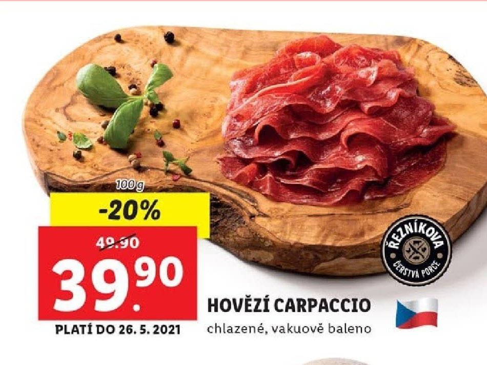 HOVĚZÍ CARPACCIO