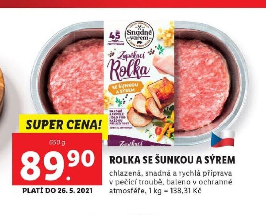 ROLKA SE ŠUNKOU A SÝREM
