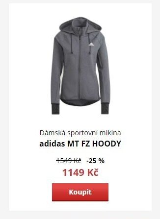 Dámská sportovní mikina adidas MT FZ HOODY