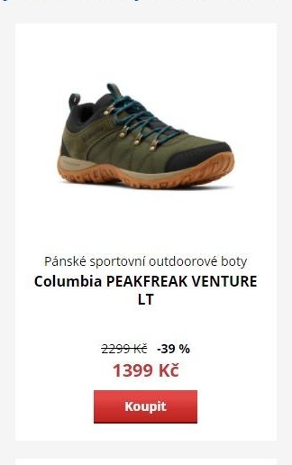Pánské sportovní outdoorové boty Columbia PEAKFREAK VENTURE LT