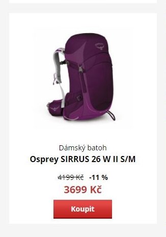 Dámský batoh Osprey SIRRUS 26 W II S/M