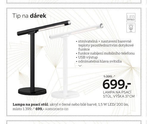Lampa na psací stůl