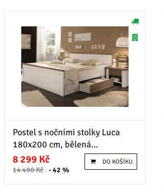 Postel s nočními stolky Luca 180x200 cm, bělená... - ASKO akcniletaky.com