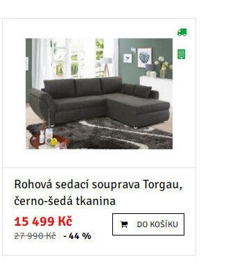 Rohová sedací souprava Torgau, černo-šedá tkanina - ASKO akcniletaky.com