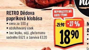 RETRO Dědova papriková klobása