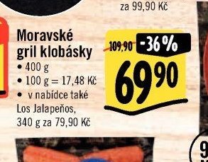 Moravské gril klobásky