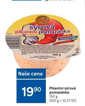 Pikantní sýrová pomazánka