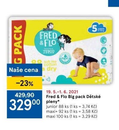 Fred & Flo Big pack Dětské pleny