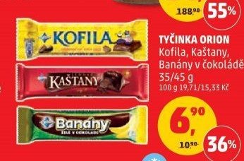 Tyčinka Orion Kofila, Kaštany, Banány