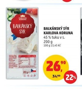 Balkánský sýr Karlova Koruna