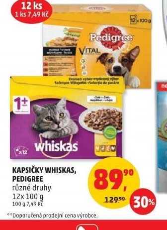 Kapsičky Whiskas, Pedigree