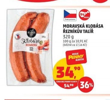 Moravská klobása Řezníkův talíř 320 g