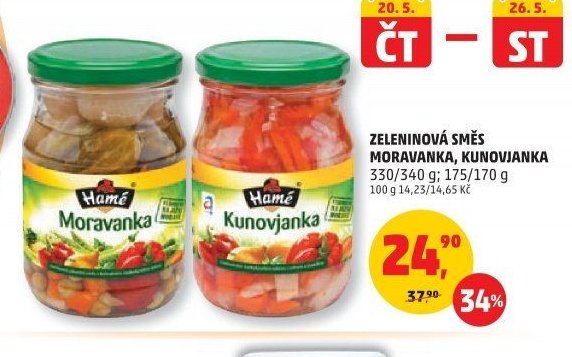 ZELENINOVÁ SMĚS MORAVANKA, KUNOVJANKA