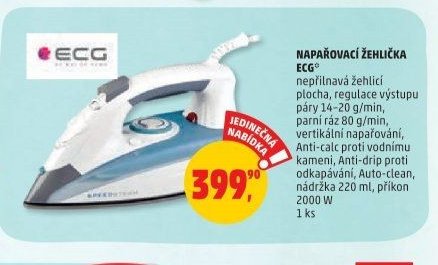 NAPAŘOVACÍ ŽEHLIČKA ECG