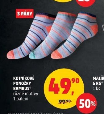 KOTNÍKOVÉ PONOŽKY BAMBUS 1 balení