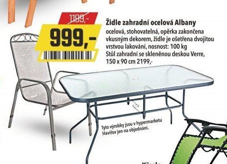 Židle zahradní ocelová Albany