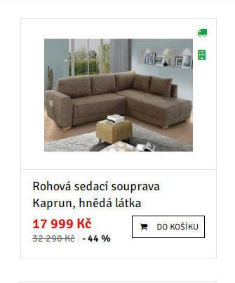 Rohová sedací souprava Kaprun, hnědá látka - ASKO akcniletaky.com